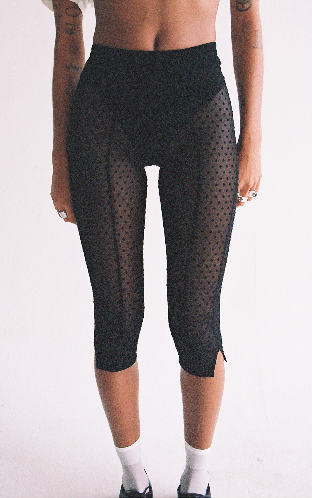Sheer Stretch Mesh Capri