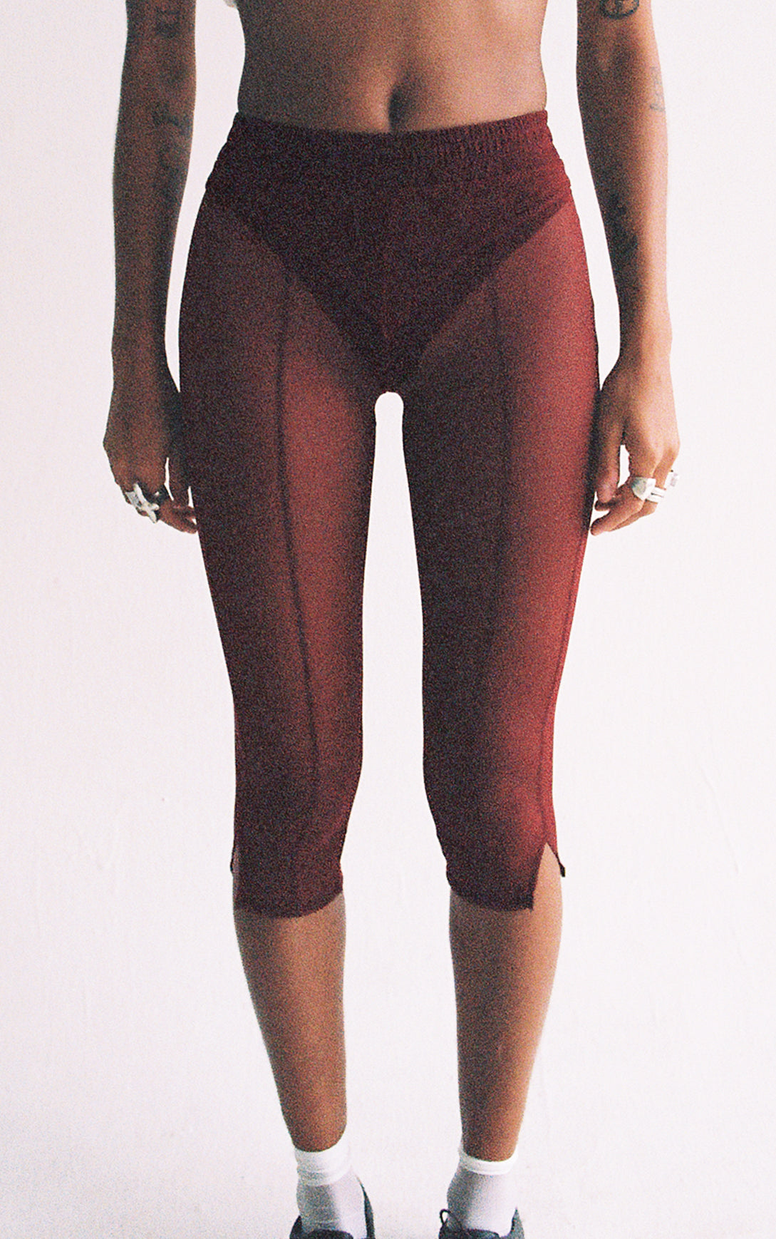 Sheer Stretch Mesh Capri