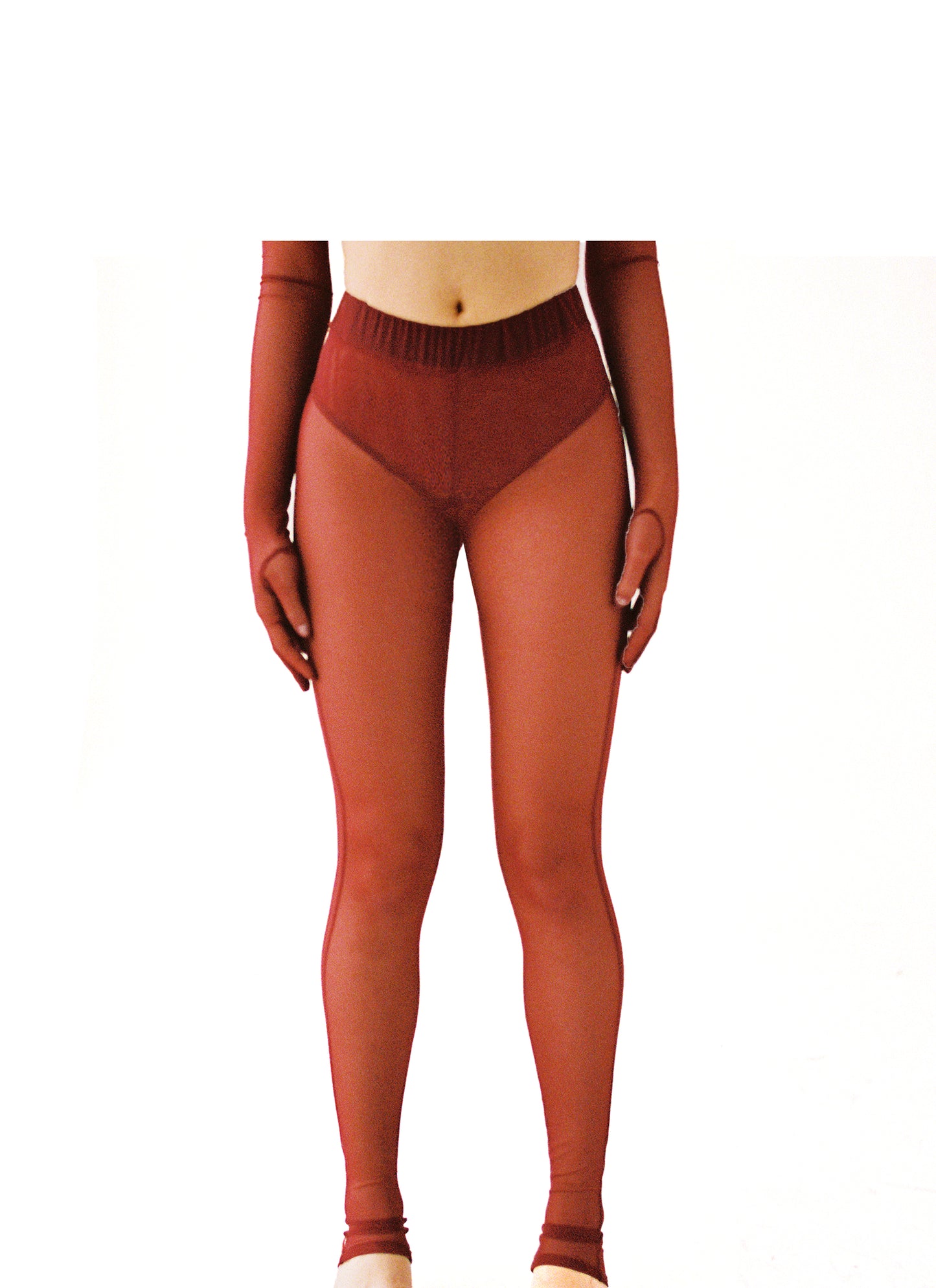 Crimson Red Mesh Leggings