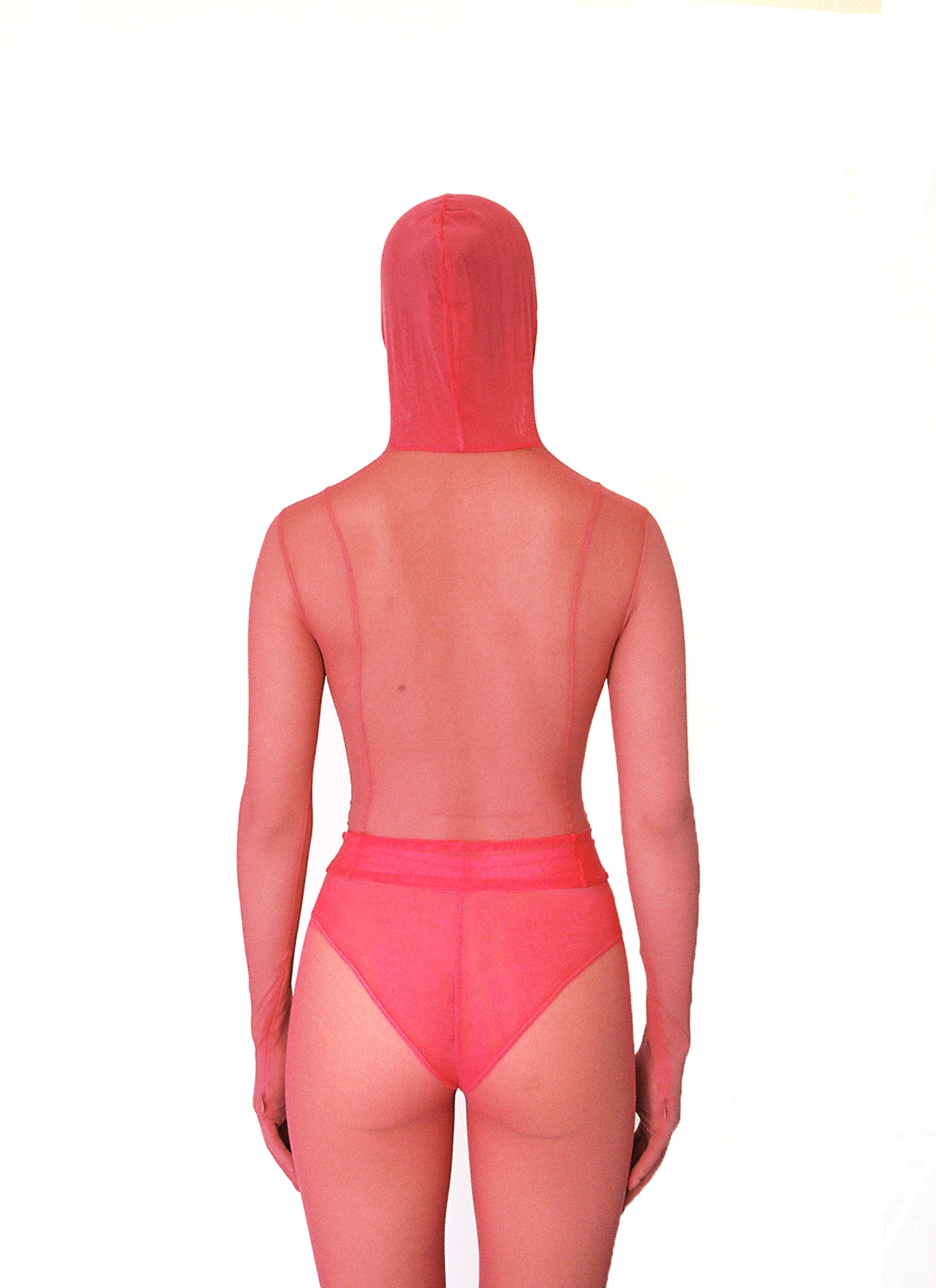 Lipstick Pink Hooded Mesh Jacket